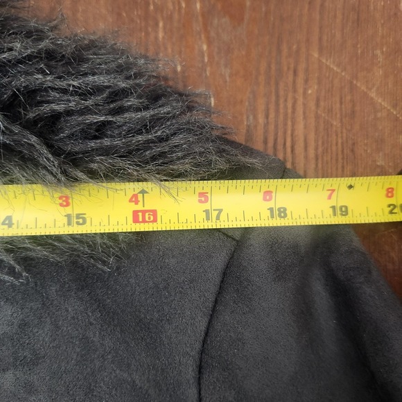 Y2k‎ Penny Lane Faux Fur trimmed coat Dark Brown XL Retro Bohemian - Picture 7 of 9